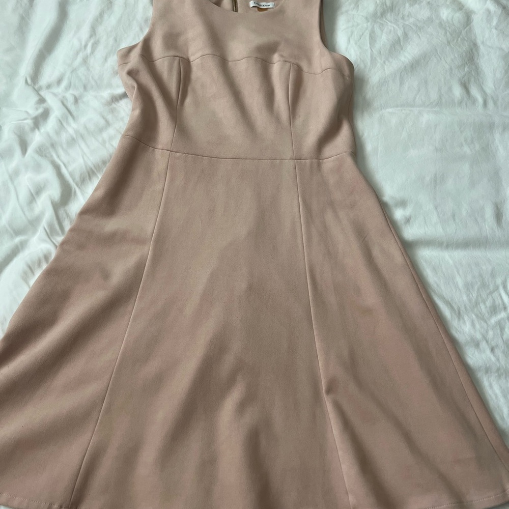 Calvin Klein Pink A-Line Ultra-suede Dress